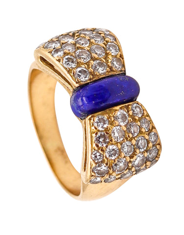 VAN CLEEF & ARPELS Cocktail Ring  In 18Kt Gold With Diamonds And Lapis