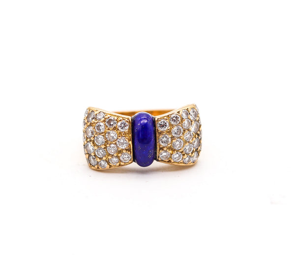 VAN CLEEF & ARPELS Cocktail Ring  In 18Kt Gold With Diamonds And Lapis