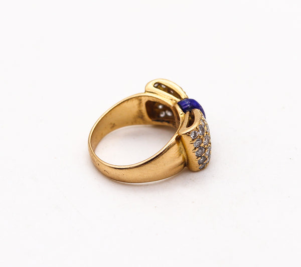 VAN CLEEF & ARPELS Cocktail Ring  In 18Kt Gold With Diamonds And Lapis