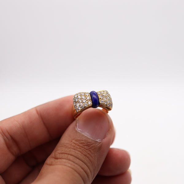 VAN CLEEF & ARPELS Cocktail Ring  In 18Kt Gold With Diamonds And Lapis