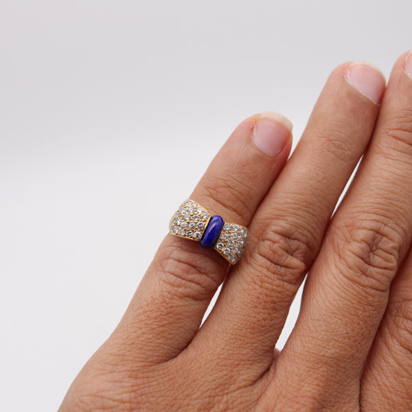 VAN CLEEF & ARPELS Cocktail Ring  In 18Kt Gold With Diamonds And Lapis