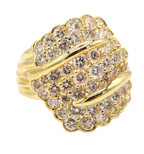 JOSE HESS Cocktail Ring In 18Kt Yellow Gold With 4.64 Ctw In VS Diamonds
