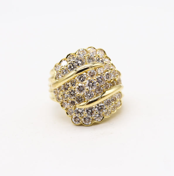 JOSE HESS Cocktail Ring In 18Kt Yellow Gold With 4.64 Ctw In VS Diamonds