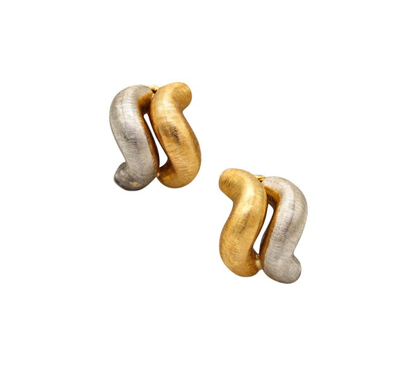 BUCCELLATI San Marcos Clips On Earrings In Two Tones Of 18Kt Gold