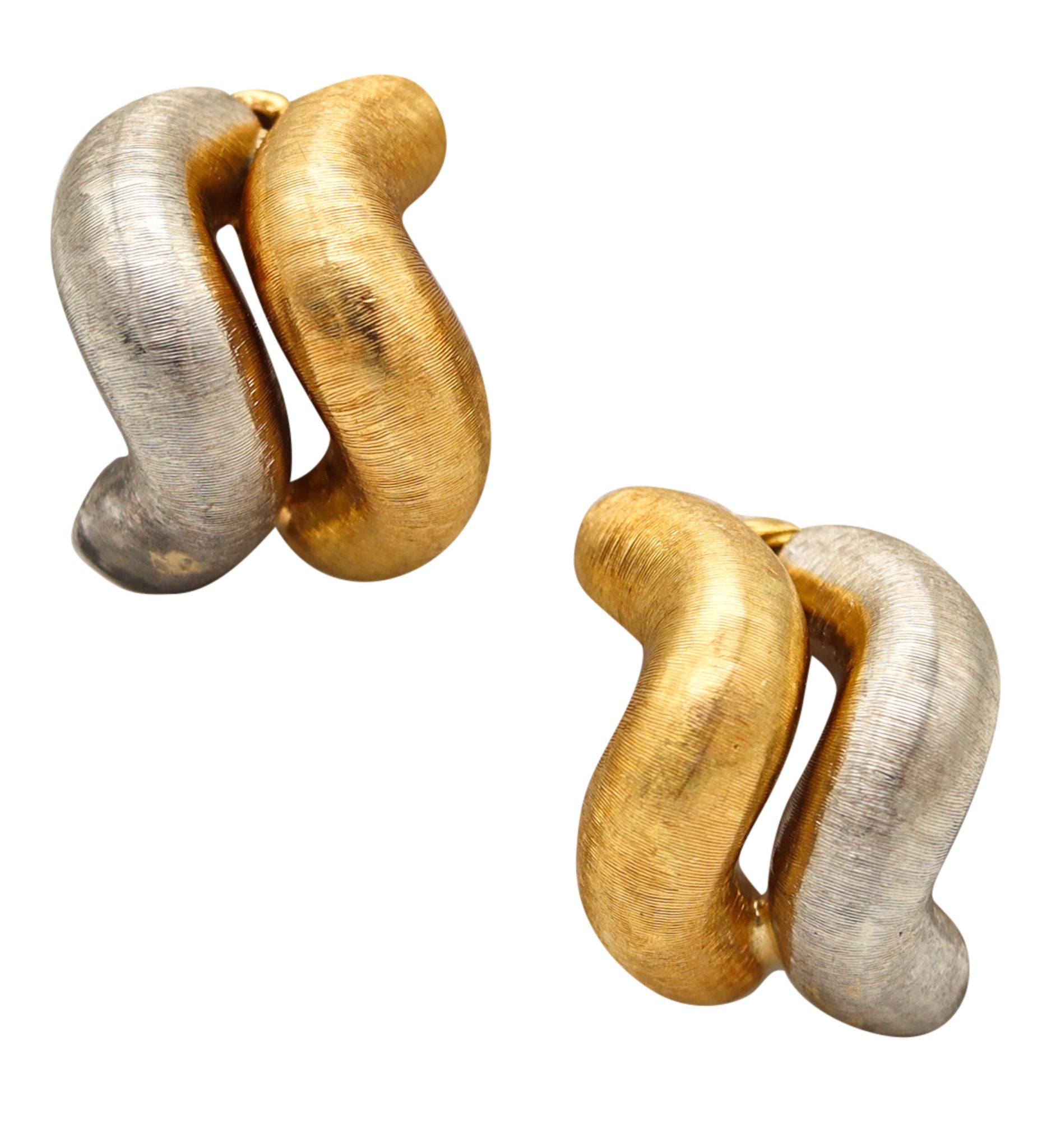 BUCCELLATI San Marcos Clips On Earrings In Two Tones Of 18Kt Gold