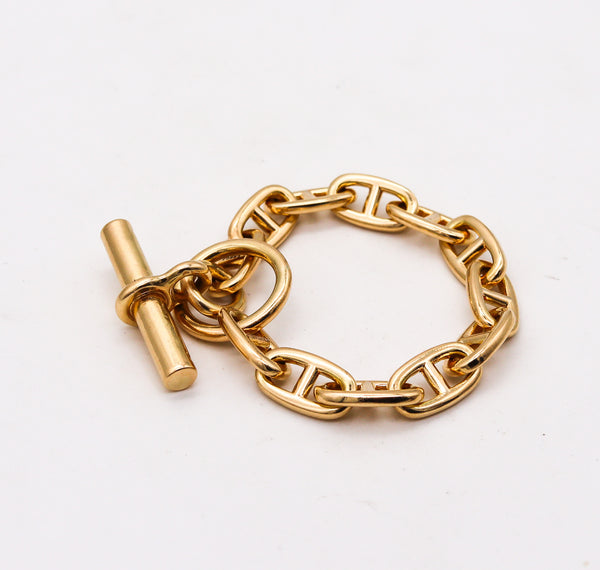 -Hermès Paris Rare Vintage Chaine D'Ancre Toggle Bracelet In Solid 18Kt Yellow Gold