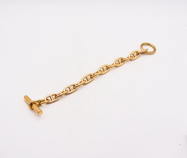 -Hermès Paris Rare Vintage Chaine D'Ancre Toggle Bracelet In Solid 18Kt Yellow Gold