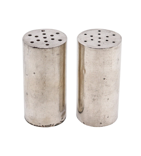 ALLAN ADLER 1950 Modernist Salt & Pepper Shakers In .925 Sterling Silver