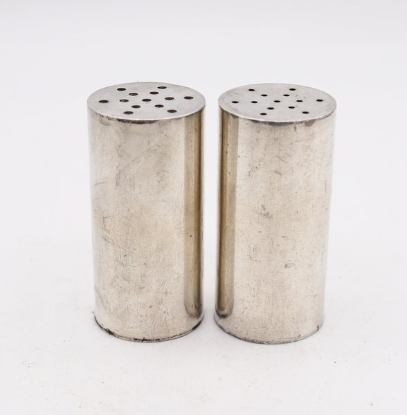 ALLAN ADLER 1950 Modernist Salt & Pepper Shakers In .925 Sterling Silver