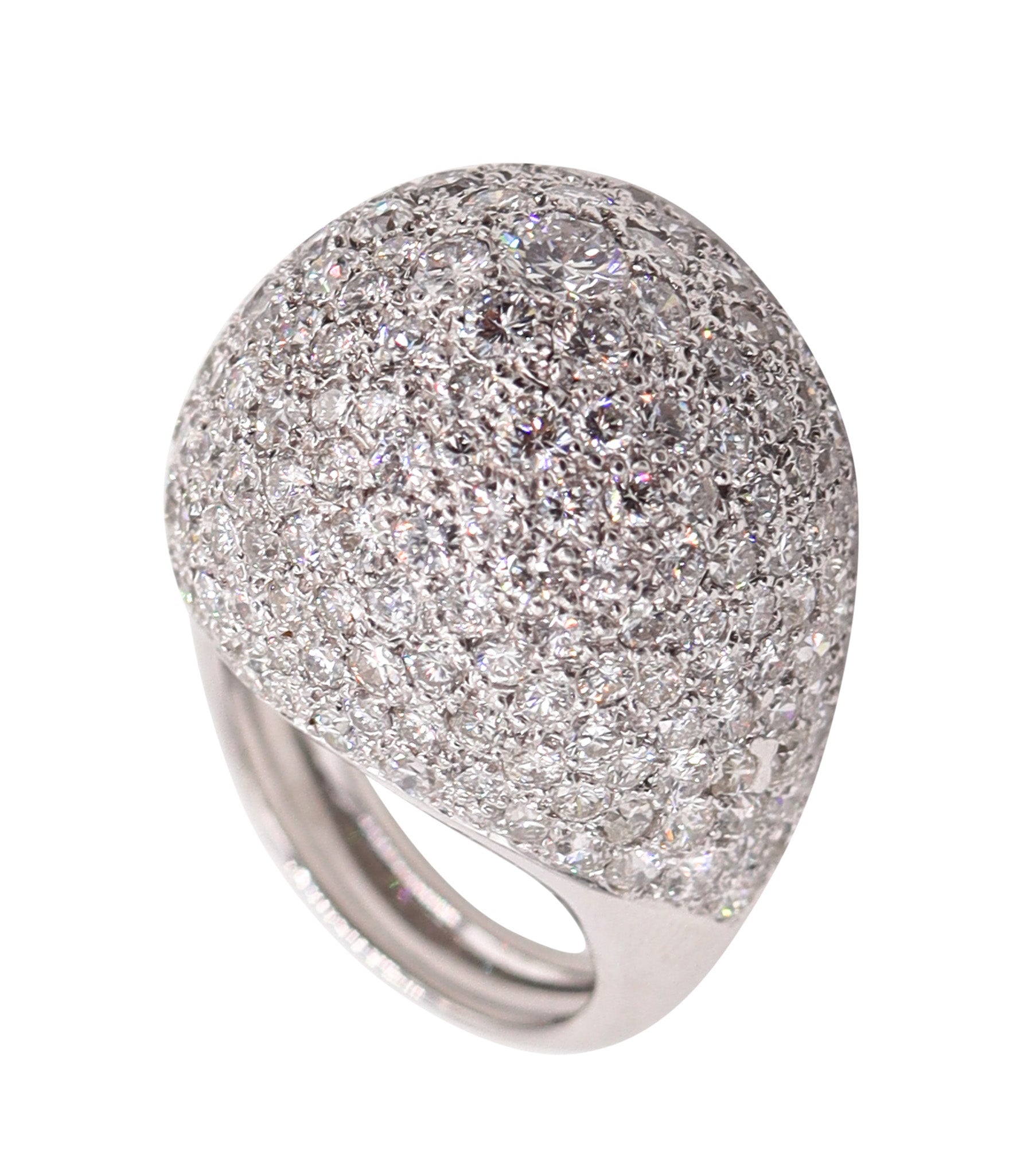 SABBADINI Milano Bombe Cocktail Ring In 18Kt Gold With 10.28 Ctw in Diamonds