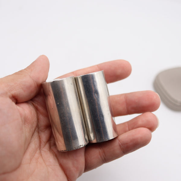 ALLAN ADLER 1950 Modernist Salt & Pepper Shakers In .925 Sterling Silver