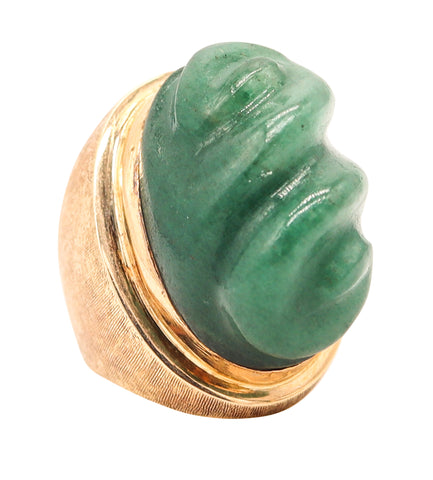 BURLE MARX 1960 Brazil Forma Livre Ring In 18Kt Yellow Gold With Amazonite