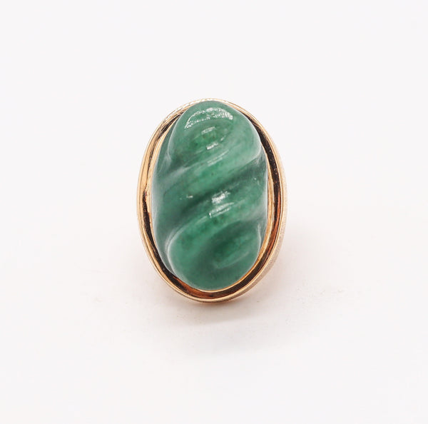 BURLE MARX 1960 Brazil Forma Livre Ring In 18Kt Yellow Gold With Amazonite