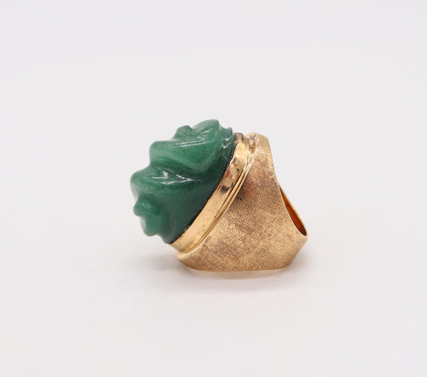 BURLE MARX 1960 Brazil Forma Livre Ring In 18Kt Yellow Gold With Amazonite