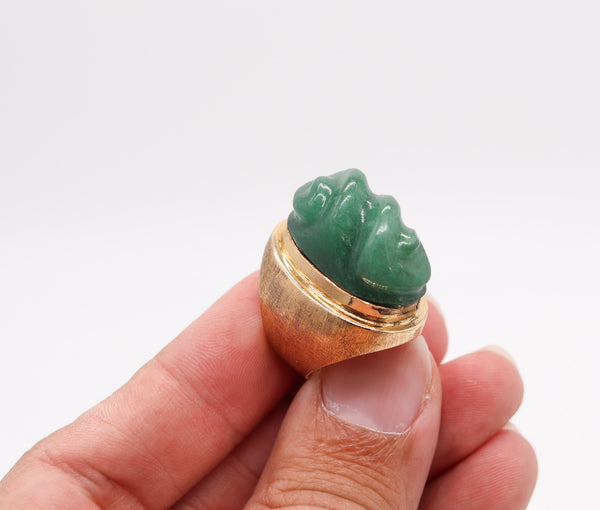 BURLE MARX 1960 Brazil Forma Livre Ring In 18Kt Yellow Gold With Amazonite