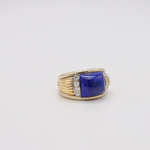 VAN CLEEF & ARPELS Cocktail Ring In 18Kt Yellow Gold With Lapis And Diamonds
