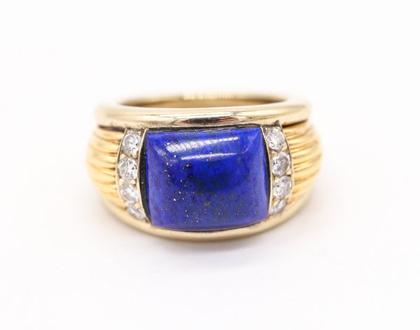 VAN CLEEF & ARPELS Cocktail Ring In 18Kt Yellow Gold With Lapis And Diamonds