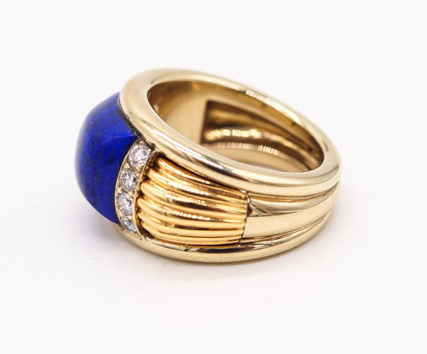 VAN CLEEF & ARPELS Cocktail Ring In 18Kt Yellow Gold With Lapis And Diamonds