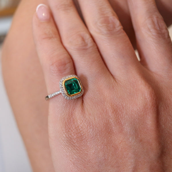 PICCHIOTTI Cocktail Ring In 18Kt Gold With 4.05 Ctw in Emeralds and Diamonds