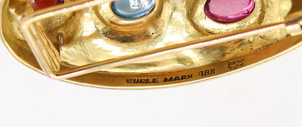 BURLE MARX 1965 Pendant-Brooch In 18Kt Yellow Gold With Vivid Color Gemstones