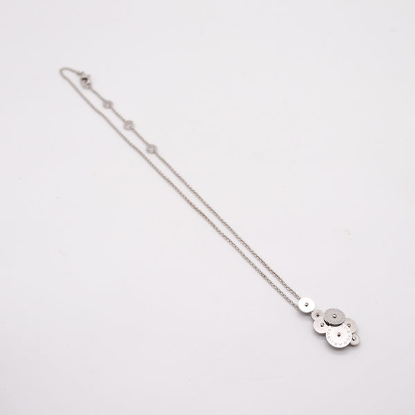 BULGARI Milano "Cicladi" Kinetic Circles Pendant Necklace In 18Kt White Gold