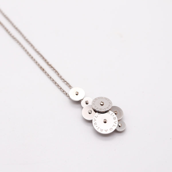 BULGARI Milano "Cicladi" Kinetic Circles Pendant Necklace In 18Kt White Gold