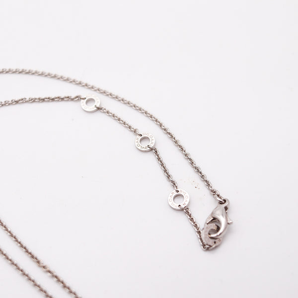 BULGARI Milano "Cicladi" Kinetic Circles Pendant Necklace In 18Kt White Gold