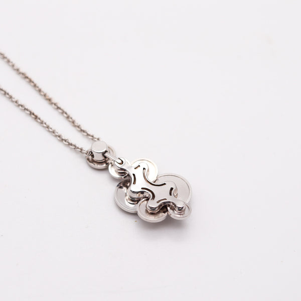 BULGARI Milano "Cicladi" Kinetic Circles Pendant Necklace In 18Kt White Gold