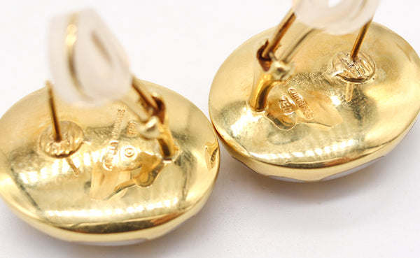 ANGELA CUMMINGS Allure Clips Earrings In 18Kt Gold With White Nacre Inlaid