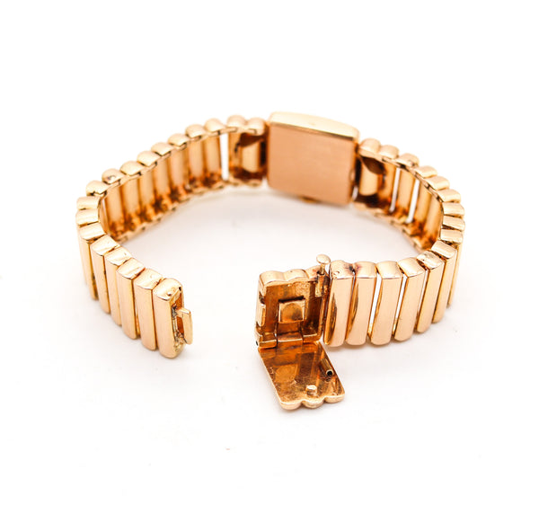 -Patek Philippe 1942 Retro Modernist Bracelet Wristwatch In 18Kt Rose Gold