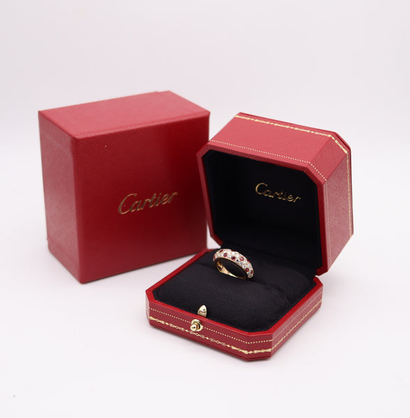 CARTIER Paris Mimi Ring Band In 18Kt Gold With 2.36 Ctw In Rubies & Diamonds