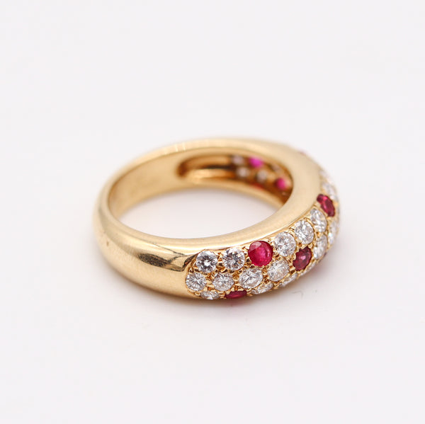 CARTIER Paris Mimi Ring Band In 18Kt Gold With 2.36 Ctw In Rubies & Diamonds