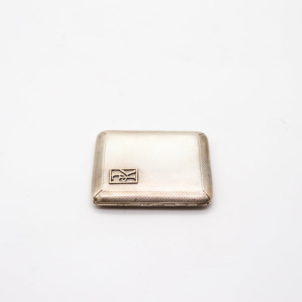 ASPREY & CO. 1925 London Art Deco Mechanical Vesta Box In .925 Sterling