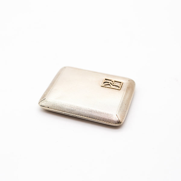 ASPREY & CO. 1925 London Art Deco Mechanical Vesta Box In .925 Sterling