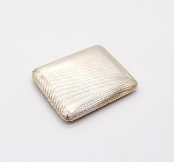 ASPREY & CO. 1925 London Art Deco Mechanical Vesta Box In .925 Sterling