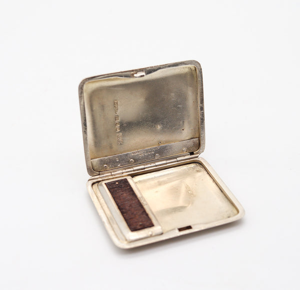 ASPREY & CO. 1925 London Art Deco Mechanical Vesta Box In .925 Sterling