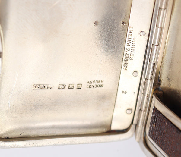 ASPREY & CO. 1925 London Art Deco Mechanical Vesta Box In .925 Sterling