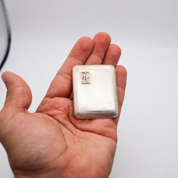 ASPREY & CO. 1925 London Art Deco Mechanical Vesta Box In .925 Sterling