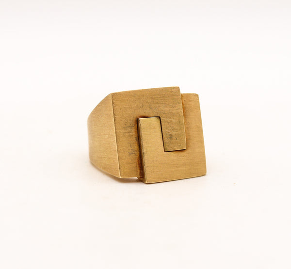 -Antonio Bernardo Sculptural Geometric Ring In Solid 18Kt Yellow Gold