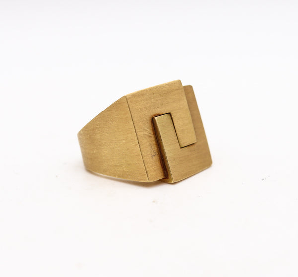 -Antonio Bernardo Sculptural Geometric Ring In Solid 18Kt Yellow Gold