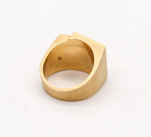 -Antonio Bernardo Sculptural Geometric Ring In Solid 18Kt Yellow Gold