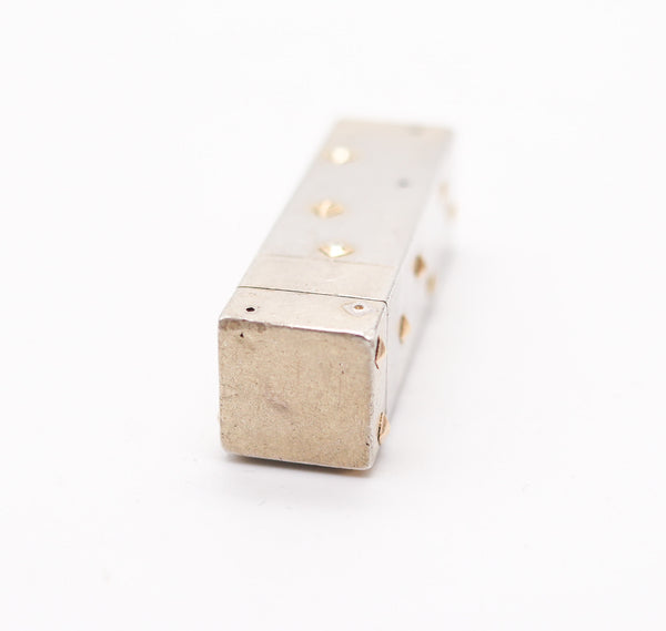 MARCIN PARIS 1930 By Frontin Lipstick Case Holder In Sterling & 18Kt Gold Accents