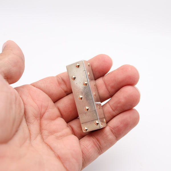 MARCIN PARIS 1930 By Frontin Lipstick Case Holder In Sterling & 18Kt Gold Accents