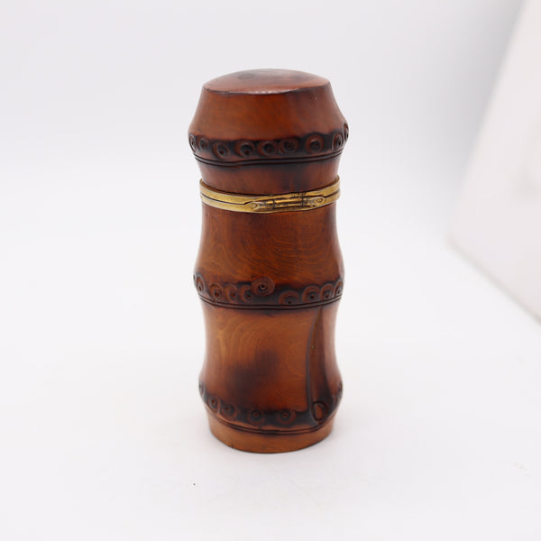 DUNHILL Paris 1934 Art Deco Carved Bamboo Petrol Desk Lighter