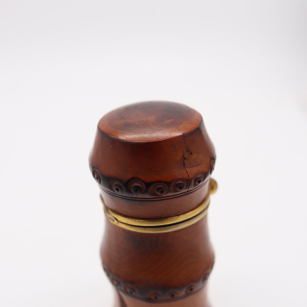 DUNHILL Paris 1934 Art Deco Carved Bamboo Petrol Desk Lighter