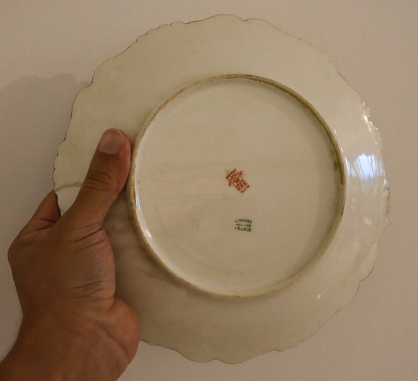 LIMOGES France 1910 Elite Set of White Porcelain Dishes And Tray For Fish Serving