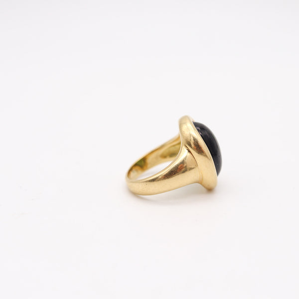 CARTIER Paris Vintage Cocktail Ring In Solid 18Kt Yellow Gold With Green Tourmaline