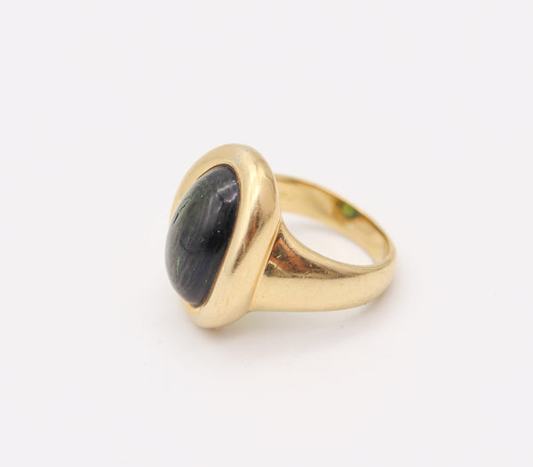 CARTIER Paris Vintage Cocktail Ring In Solid 18Kt Yellow Gold With Green Tourmaline