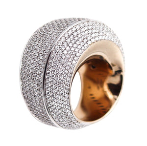 -Vhernier Milano Sculptural Aladino Cocktail Ring In 18Kt Gold With 7.26 Ctw Diamonds