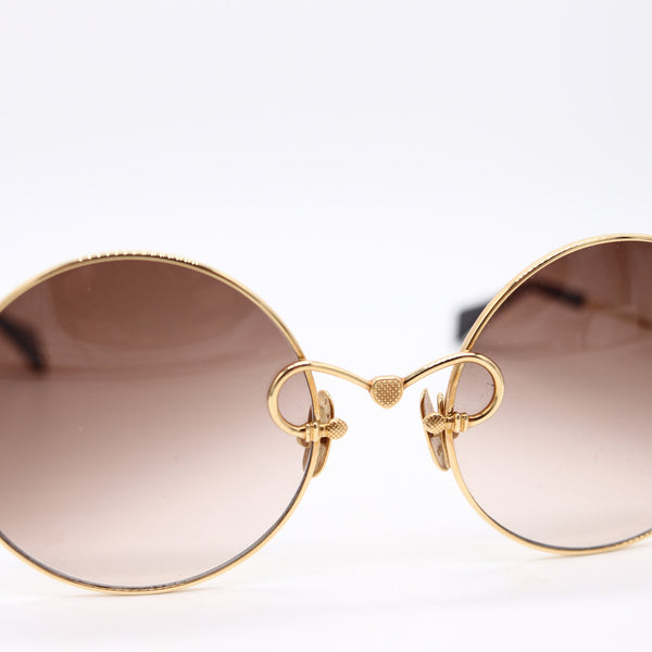 NAVIER Germany 2000 Fashion Polarized Sun-Glasses In Solid 18Kt Yellow Gold